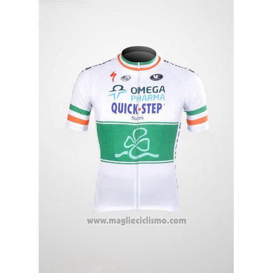 2012 Abbigliamento Ciclismo Omega Pharma Quick Step Campione Irlandese Manica Corta e Salopette